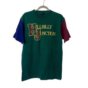 VTG Hillbilly Junction Single Stitch T Shirt Sz LG Made In USA Belton Ringer